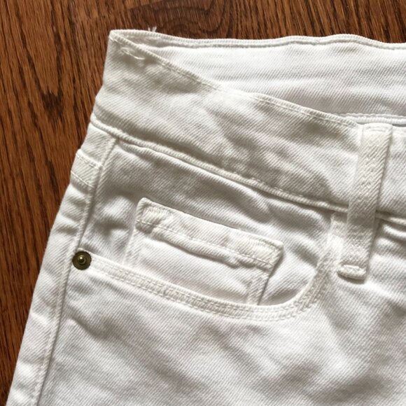 Frame Le Cut Off Denim Jean Shorts Womens 24 White Blanc Mid Rise Cuffed LC5711 - Picture 5 of 11